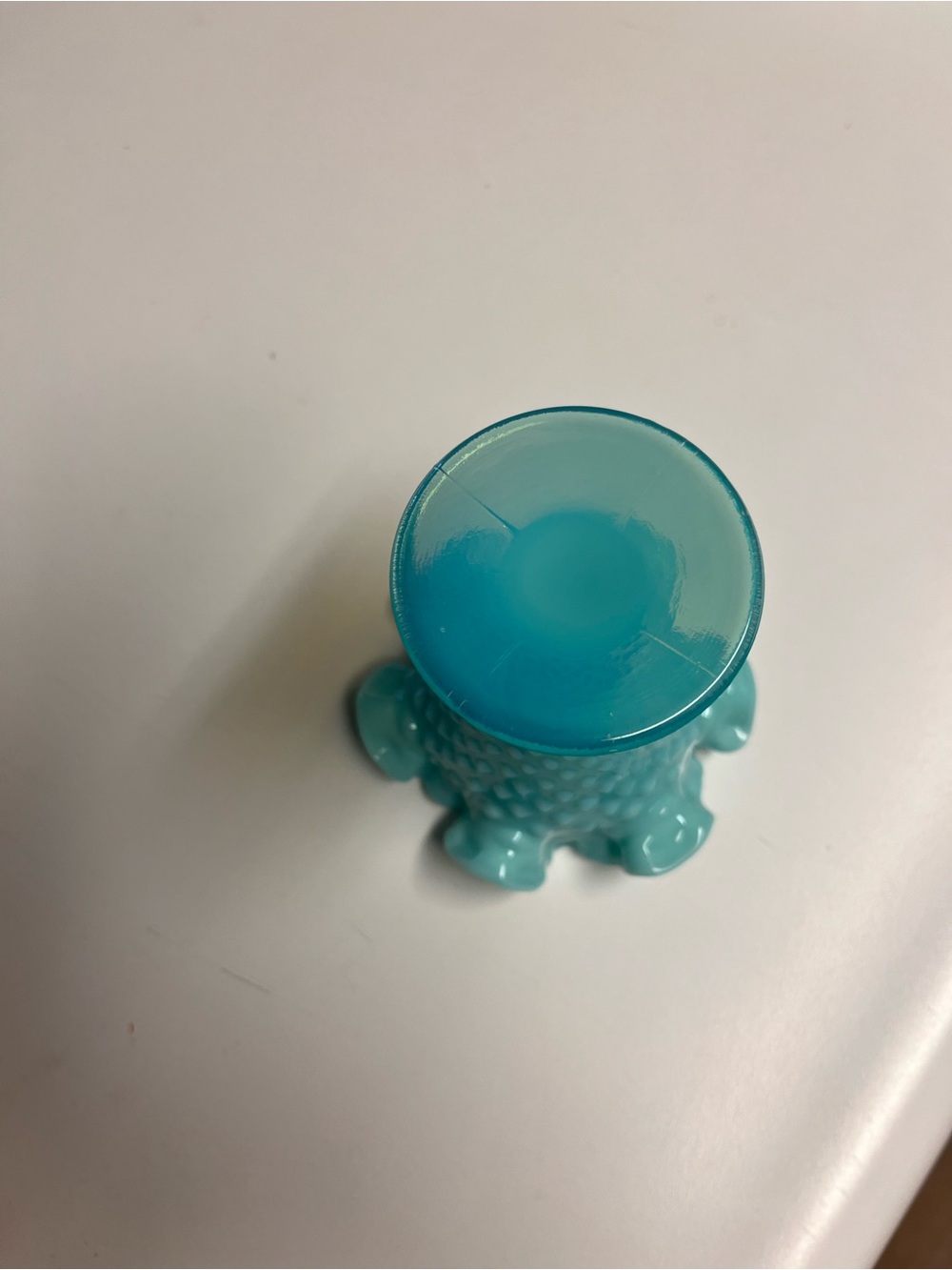 Fenton Turquoise milk glass trumpet base - Picture 5 of 8